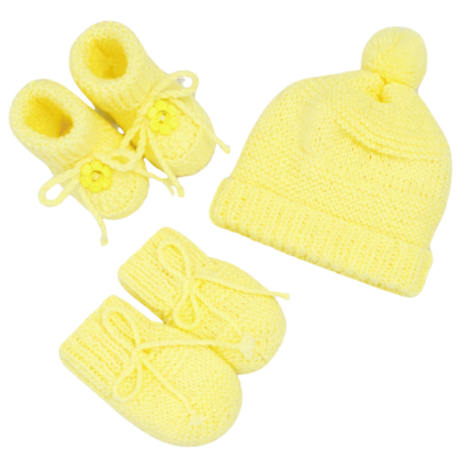 Kit Tricot Prematuro Amor em Cada Ponto Amarelo