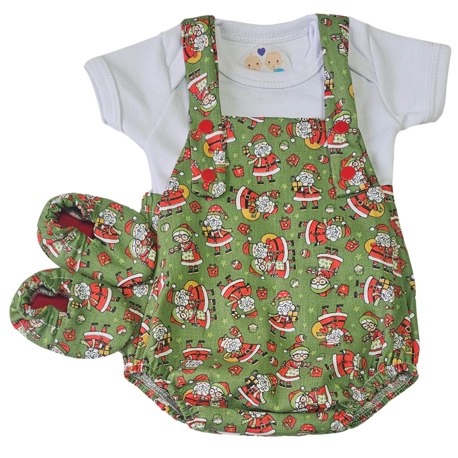 Jardineira Romper Prematuro Papai Noel - Imagem 2