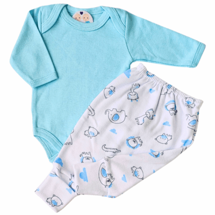 Body e Calça Prematuro Suedine Fazendinha