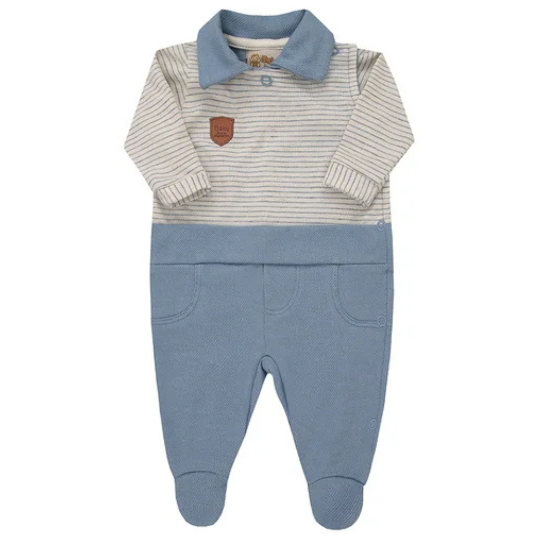 Macacão Prematuro Malha Jeans Luxo