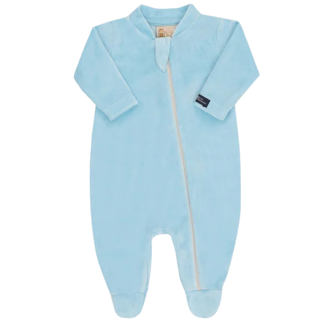 Macacão Prematuro Plush Zíper Azul
