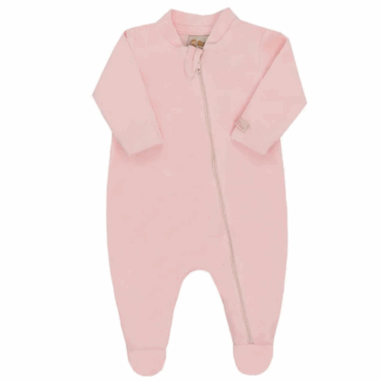 Macacão Prematuro Plush Zíper Rosa