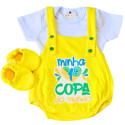 Jardineira Romper Prematuro Minha Primeira Copa