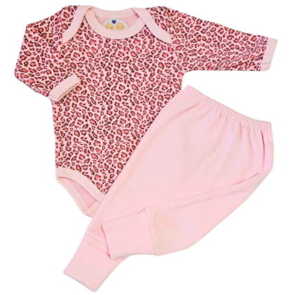 Body e Calça Prematuro Suedine Animal Print