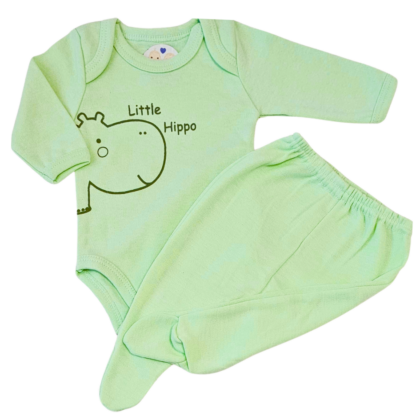 Body e Calça Prematuro Suedine Little Hippo