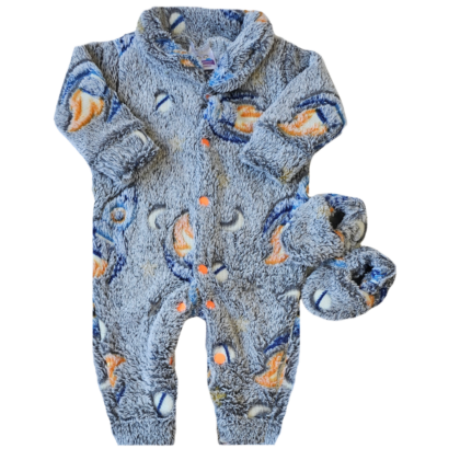 Kit Macacão Prematuro Fleece Foguete Brilha no Escuro