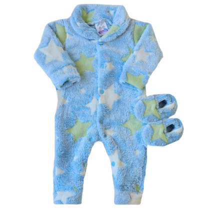 Kit Macacão Prematuro Fleece Estrelas
