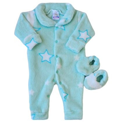 Kit Macacão Prematuro Fleece Estrelinhas